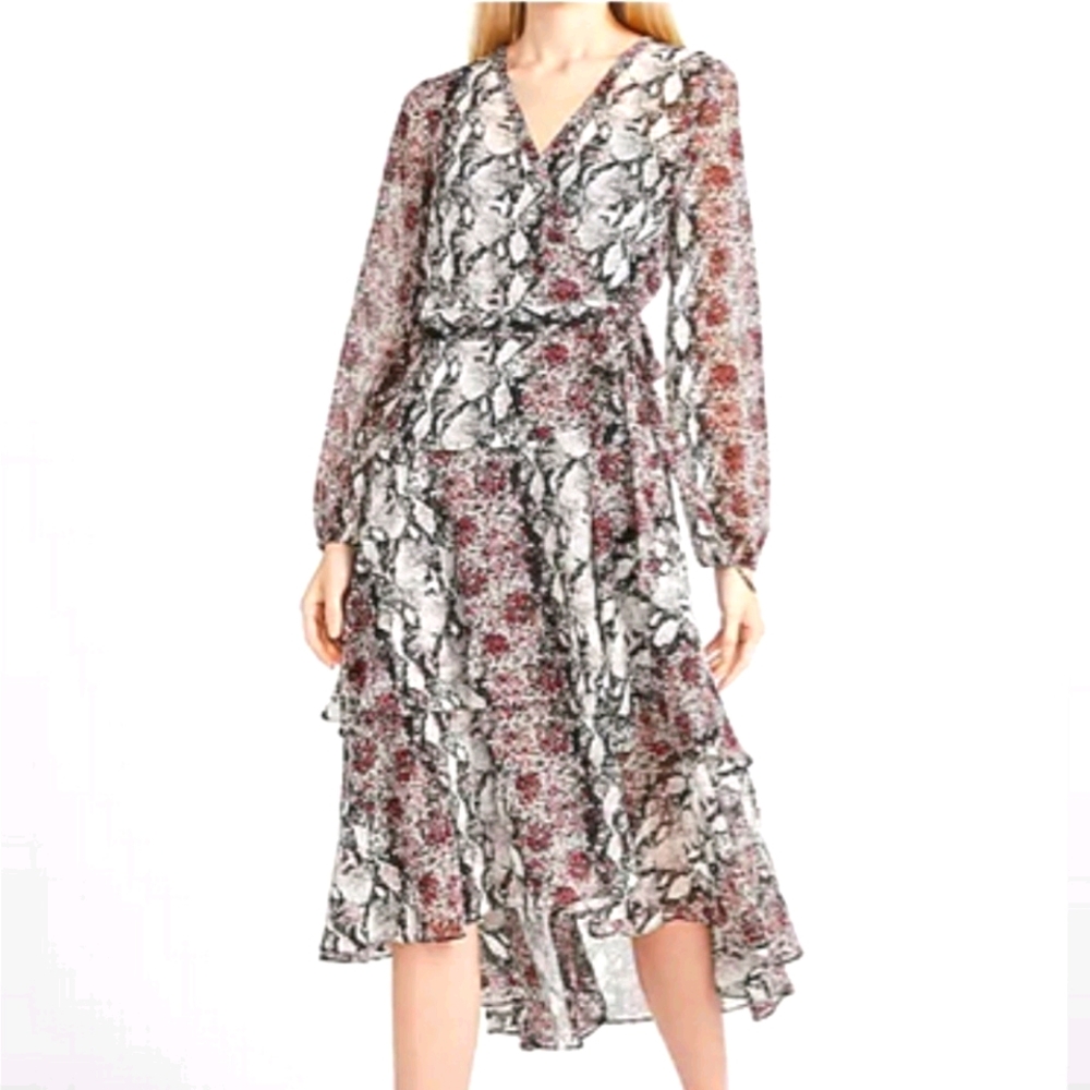 EXPRESS Ruffle Wrapp Midi Dress